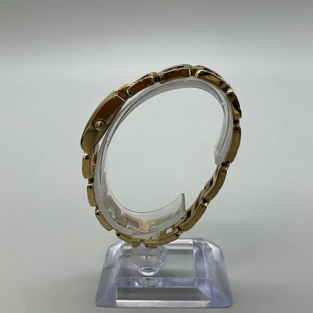 Guess L10644L1 Womens Watch 18mm Gold Tone Logo G Band New Battery 7.5